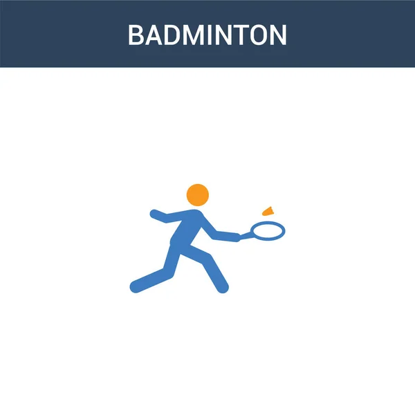 Dos Ícono Vector Concepto Bádminton Color Ilustración Vector Bádminton Color — Vector de stock