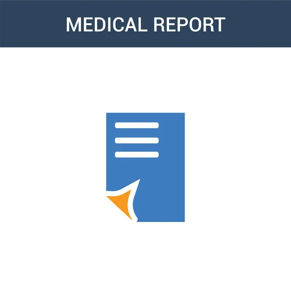 Två Färgade Medical Report Koncept Vektor Ikon Färg Medical Report — Stock vektor