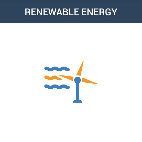 Dwie Kolorowe Ikony Wektora Koncepcji Energii Odnawialnej Kolor Ilustracja Wektora — Wektor stockowy