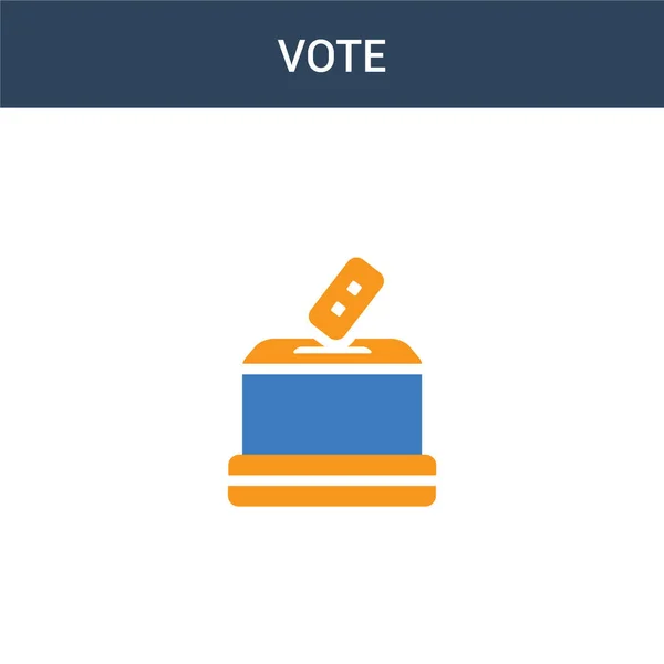 Dos Colores Voto Icono Vector Concepto Color Voto Ilustración Vector — Vector de stock