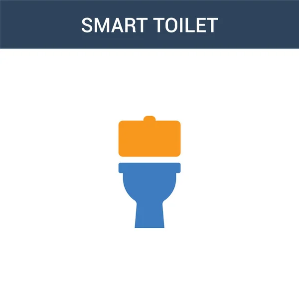 Zweifarbige Smart Toilet Konzept Vektor Symbol Farbe Smart Toilet Vektor — Stockvektor