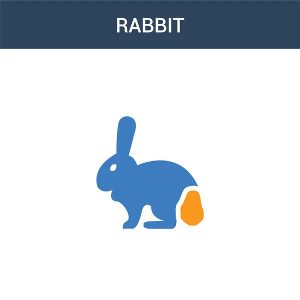 Zweifarbiges Kaninchenkonzept Vektor Symbol Farbige Kaninchenvektorabbildung Isoliertes Blaues Und Orangefarbenes — Stockvektor