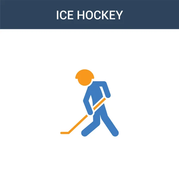 Two Colored Ice Hockey Concept Vector Icon Color Ice Hockey — Stock Vector