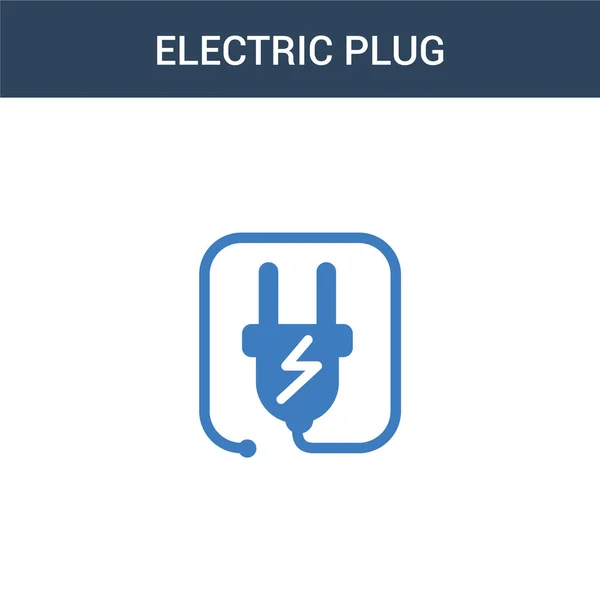 Two Colored Electric Plug Concept Vector Icon Color Electric Plug — Stock Vector