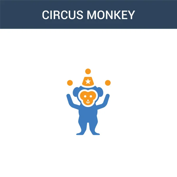 Dois Colorido Circus Monkey Conceito Vetor Ícone Cor Circus Monkey —  Vetores de Stock