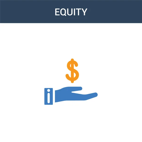 Zweifarbiges Equity Konzept Vektorsymbol Farbige Eigenkapitalvektorabbildung Isoliertes Blaues Und Orangefarbenes — Stockvektor
