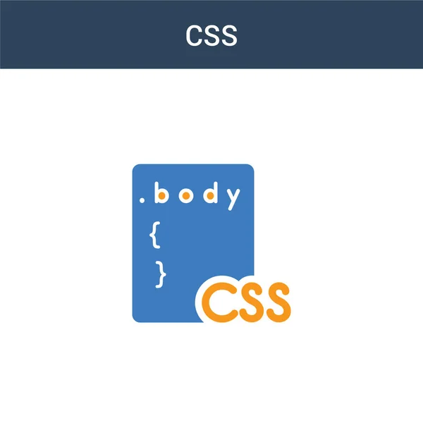 Twee Gekleurde Css Concept Vector Icoon Kleuren Css Vector Illustratie — Stockvector