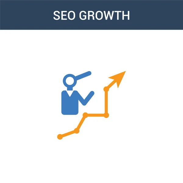 Ícone Vetorial Colorido Seo Growth Concept Cor Seo Crescimento Vetor —  Vetores de Stock