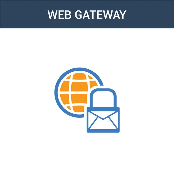 Due Colorati Web Gateway Concetto Icona Vettoriale Colore Web Gateway — Vettoriale Stock
