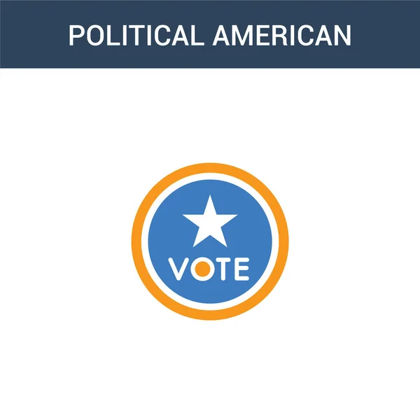 Twee Gekleurde Politiek Amerikaanse Verkiezingen Publiciteit Badge Concept Vector Icoon — Stockvector