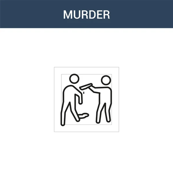 Ícone Vetorial Colorido Dois Assassinatos Ilustração Vetorial Assassinato Cores Isolado — Vetor de Stock