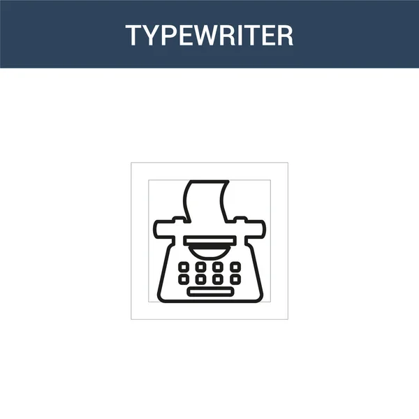 Zweifarbiges Schreibmaschinenkonzept Vektorsymbol Farbige Schreibmaschinenvektorillustration Isoliertes Blaues Und Orangefarbenes Eps — Stockvektor