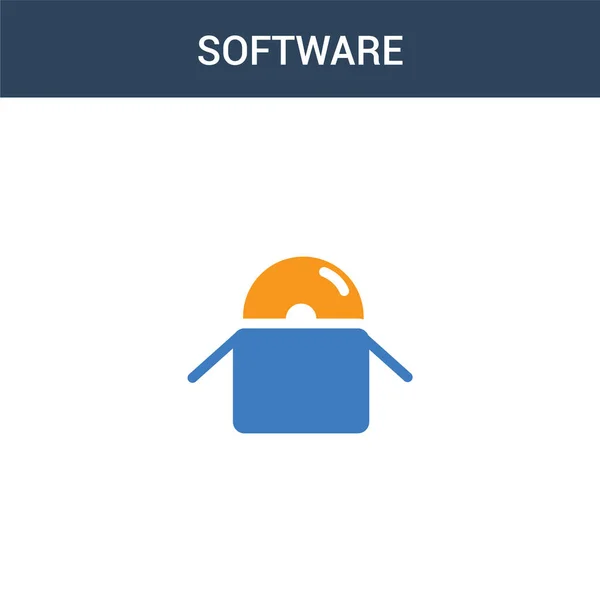 Due Colorati Concetto Software Icona Vettoriale Illustrazione Vettoriale Del Software — Vettoriale Stock