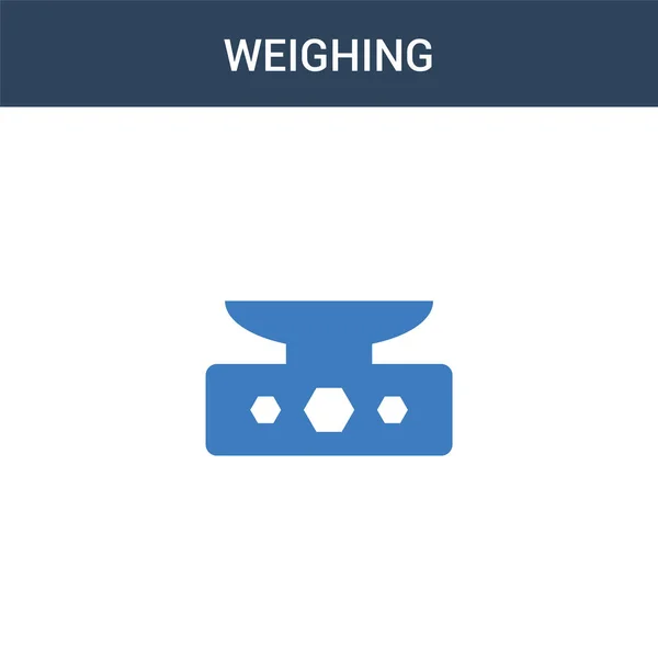 Dwie Kolorowe Ikony Weighing Koncepcji Wektor Kolor Weighing Wektor Ilustracji — Wektor stockowy