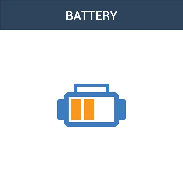 Two Colored Battery Concept Vector Icon Color Battery Vector Illustration — Stock Vector
