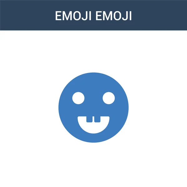 Δύο Χρωματιστά Emoji Emoji Έννοια Διάνυσμα Εικονίδιο Έγχρωμη Emoji Emoji — Διανυσματικό Αρχείο