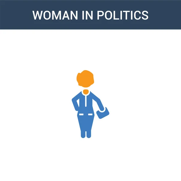 Иконка Вектора Концепции Женщина Политике Двух Цветов Двухцветная Женщина Политике — стоковый вектор