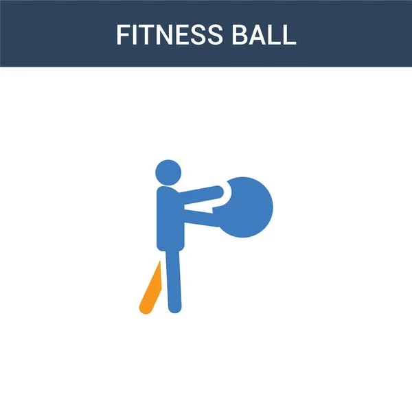 Dos Colores Fitness Ball Icono Concepto Vector Color Fitness Ball — Vector de stock