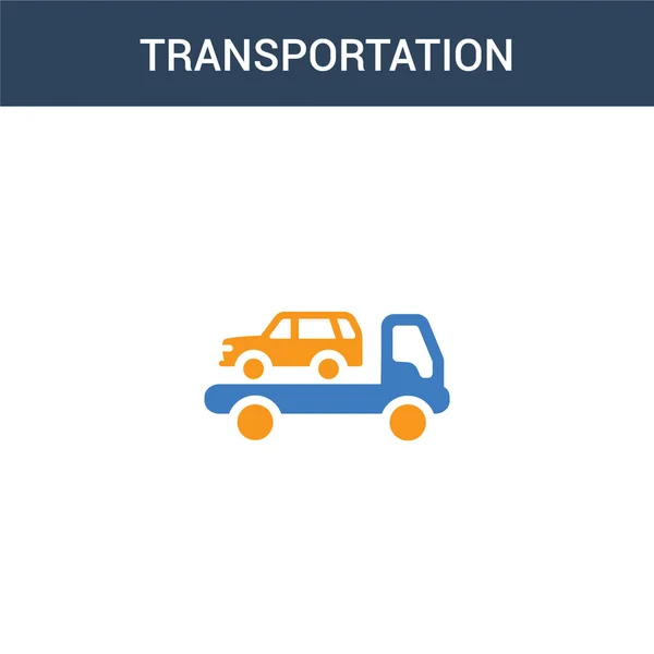 Icône Vectorielle Concept Transport Deux Couleurs Illustration Vectorielle Transport Couleurs — Image vectorielle