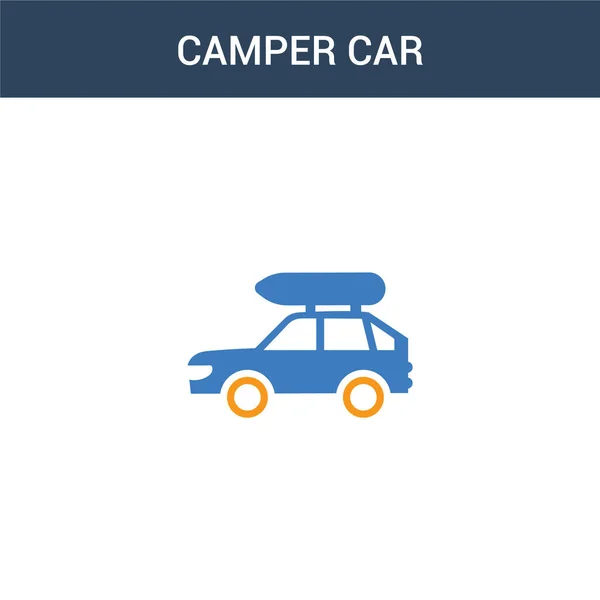 Zweifarbige Konzeptvektorsymbol Für Wohnmobile Farbe Camper Car Vektor Illustration Isoliertes — Stockvektor