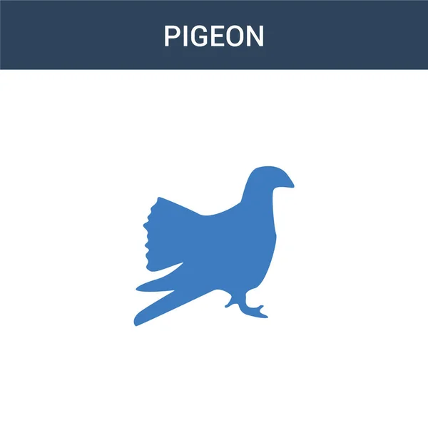 Icône Vectorielle Concept Pigeon Deux Couleurs Illustration Vectorielle Pigeon Couleurs — Image vectorielle