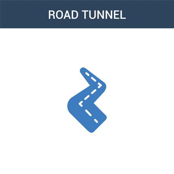 Zweifarbiges Straßentunnelkonzept Vektor Symbol Farbige Vektor Illustration Für Straßentunnel Isoliertes — Stockvektor