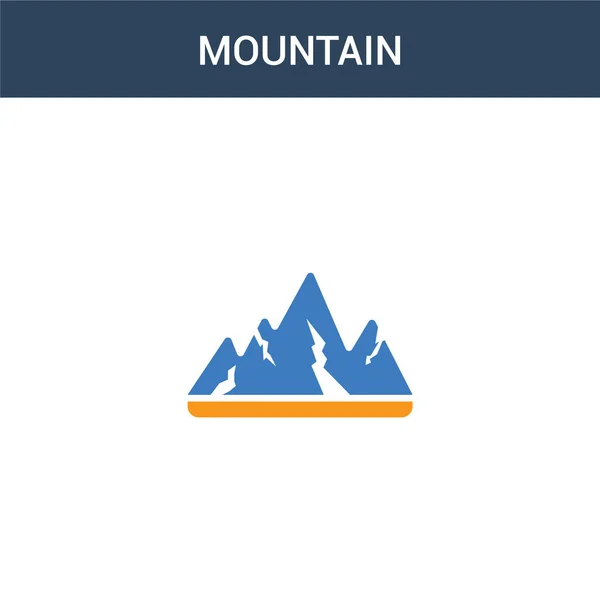 Two Colored Mountain Concept Vector Icon Color Mountain Vector Illustration — Stock Vector