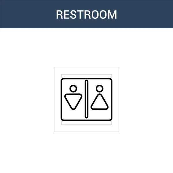 Two Colored Restroom Concept Vector Icon Color Restroom Vector Illustration — Stock Vector