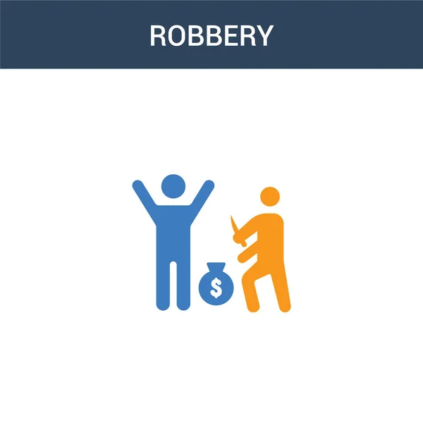 Zweifarbiges Robbery Konzept Vektor Symbol Farbige Robbery Vektorillustration Isoliertes Blaues — Stockvektor