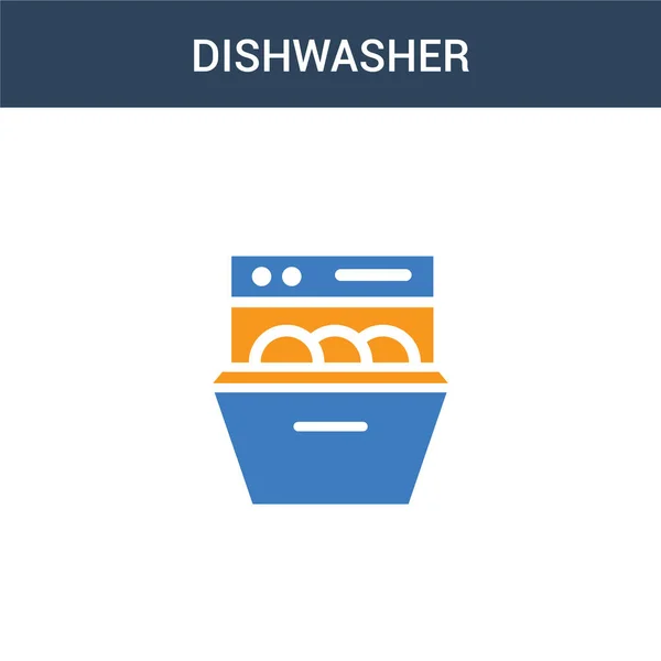 Dua Ikon Konsep Vektor Dishwasher Berwarna Warna Vektor Dishwasher Ilustrasi Stok Ilustrasi Bebas Royalti