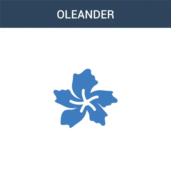 Dua Ikon Konsep Vektor Oleander Berwarna Warna Ilustrasi Vektor Oleander Stok Ilustrasi Bebas Royalti