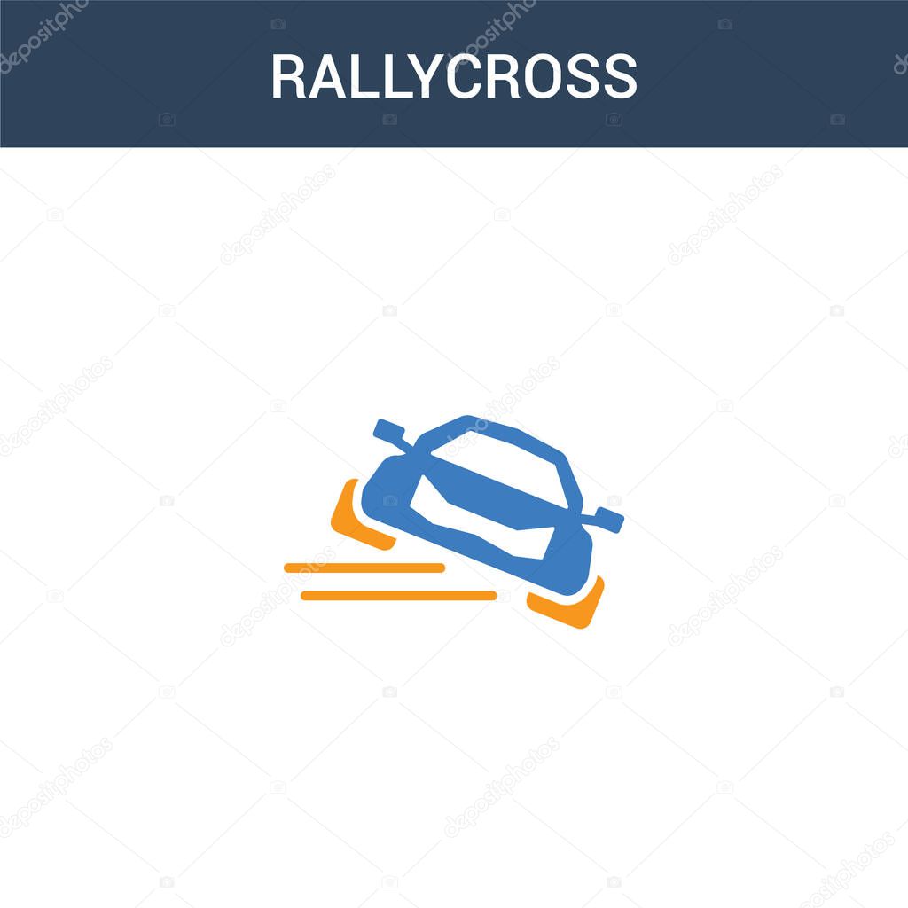 dos icono de vector concepto rallycross de color. 2 color rallycross ...