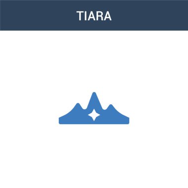 İki renkli Tiara konsept vektör simgesi. 2 renk Tiara vektör illüstrasyonu. Beyaz arkaplanda izole edilmiş mavi ve turuncu epinefrin simgesi.