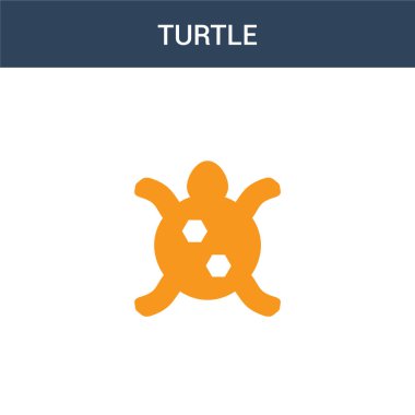 İki renkli Kaplumbağa konsept vektör simgesi. 2 renk Kaplumbağa vektör çizimi. Beyaz arkaplanda izole edilmiş mavi ve turuncu epinefrin simgesi.