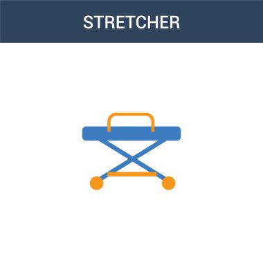 iki renkli Sedye konsept vektör simgesi. 2 renk Sedye vektör çizimi. Beyaz arkaplanda izole edilmiş mavi ve turuncu epinefrin simgesi.