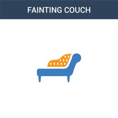 two colored Fainting couch concept vector icon. 2 color Fainting couch vector illustration. isolated blue and orange eps icon on white background. clipart