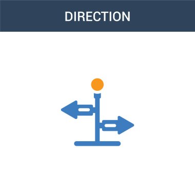 iki renkli yön konsept vektör simgesi. 2 renk vektör illüstrasyonu. Beyaz arkaplanda izole edilmiş mavi ve turuncu epinefrin simgesi.
