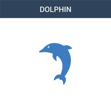 iki renkli yunus konsept vektör simgesi. 2 renk yunus vektör çizimi. Beyaz arkaplanda izole edilmiş mavi ve turuncu epinefrin simgesi.