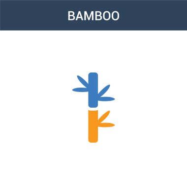 iki renkli Bambu konsept vektör ikonu. 2 renk Bambu vektör çizimi. Beyaz arkaplanda izole edilmiş mavi ve turuncu epinefrin simgesi.