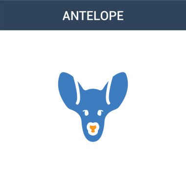 İki renkli Antilop konsept vektör simgesi. 2 renk Antilop vektör çizimi. Beyaz arkaplanda izole edilmiş mavi ve turuncu epinefrin simgesi.