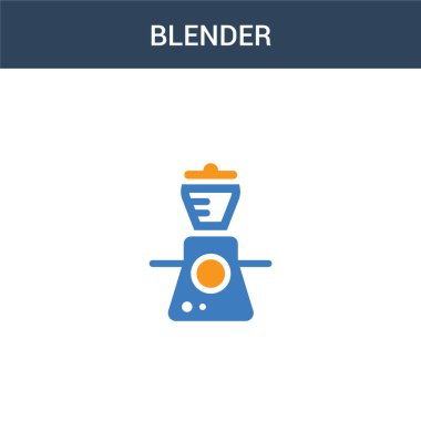 iki renkli Blender konsept vektör simgesi. 2 renk karıştırıcı vektör illüstrasyonu. Beyaz arkaplanda izole edilmiş mavi ve turuncu epinefrin simgesi.