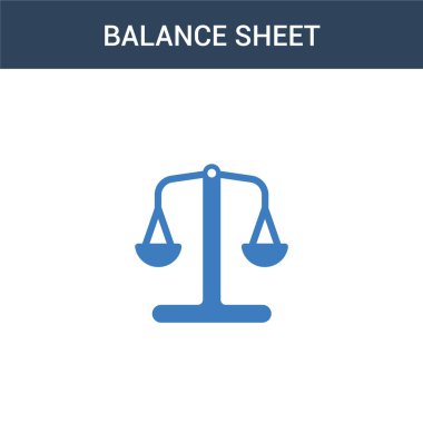 iki renkli Denge Kağıdı konsept vektör simgesi. 2 renk Denge Kağıdı Vektör Çizimi. Beyaz arkaplanda izole edilmiş mavi ve turuncu epinefrin simgesi.