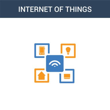 Konsept vektör simgesinin iki renkli interneti. Vektör illüstrasyonunun 2 renkli interneti. Beyaz arkaplanda izole edilmiş mavi ve turuncu epinefrin simgesi.