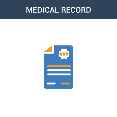 iki renkli tıbbi kayıt konsept vektör ikonu. 2 renk tıbbi rekor vektör illüstrasyonu. Beyaz arkaplanda izole edilmiş mavi ve turuncu epinefrin simgesi.