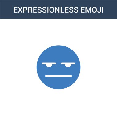 iki renkli İfadesiz emoji konsept vektör simgesi. 2 renk İfadesiz emoji vektör çizimi. Beyaz arkaplanda izole edilmiş mavi ve turuncu epinefrin simgesi.