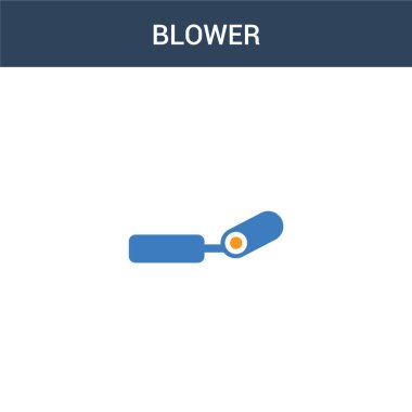 iki renkli Blower konsept vektör simgesi. 2 renk Blower vektör illüstrasyonu. Beyaz arkaplanda izole edilmiş mavi ve turuncu epinefrin simgesi.