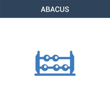 İki renkli Abacus konsept vektör ikonu. 2 renk Abaküs vektör çizimi. Beyaz arkaplanda izole edilmiş mavi ve turuncu epinefrin simgesi.