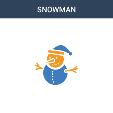 iki renkli Kardan Adam konsept vektör ikonu. 2 renk Kardan Adam vektör çizimi. Beyaz arkaplanda izole edilmiş mavi ve turuncu epinefrin simgesi.