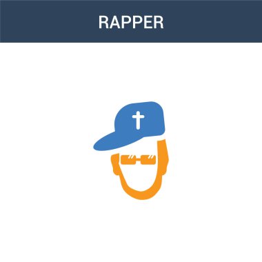 iki renkli rapçi konsept vektör ikonu. İki renkli rapçi vektör illüstrasyonu. Beyaz arkaplanda izole edilmiş mavi ve turuncu epinefrin simgesi.