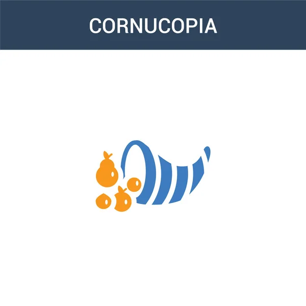 Dos Color Cornucopia Icono Concepto Vector Color Cornucopia Vector Ilustración — Vector de stock